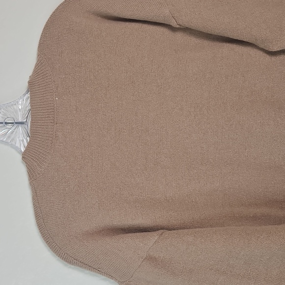 iKnit Pearl Embellished Tan Sweater (XL) Cozy Chic Pullover - Picture 11 of 11